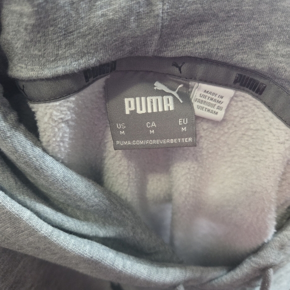 Puma Gray Hoodie with Black Logo Med - Picture 4 of 4